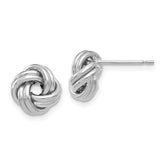 14 Karate White Gold Love Knot Post Earrings